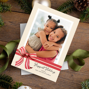 Holiday Bow Photo Holiday Card