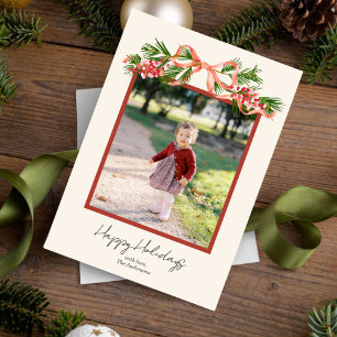 Holiday Bow Photo Holiday Card