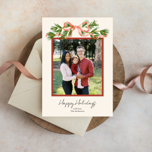 Holiday Bow Photo Holiday Card