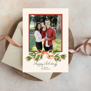 Holiday Bow Photo Holiday Card