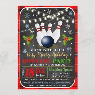Holiday Bowling Party Invitation