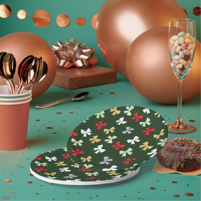 Holiday Bows Paper Plate (Multi)