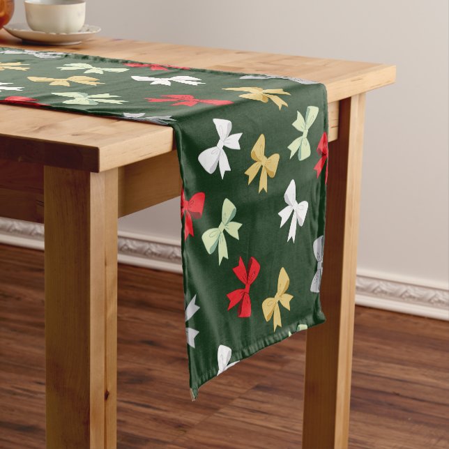 Holiday Bows Short Table Runner (In Situ)