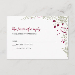Holiday Branches Wedding RSVP