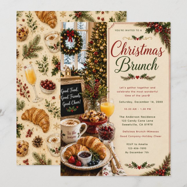 Holiday Brunch Gathering Invitation (Front/Back)