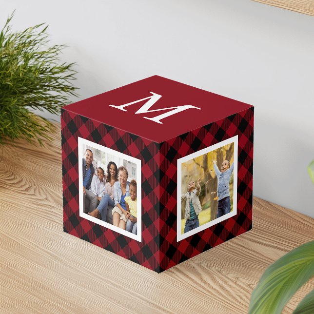 Holiday Buffalo Plaid Monogram Family Cube (Creator Uploaded)
