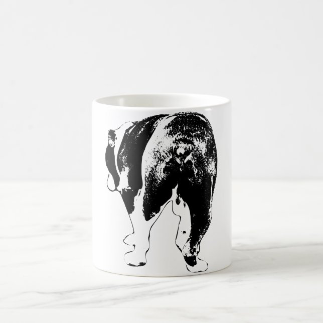 Holiday Bulldog Back View Ink Study Coffee Mug (Center)