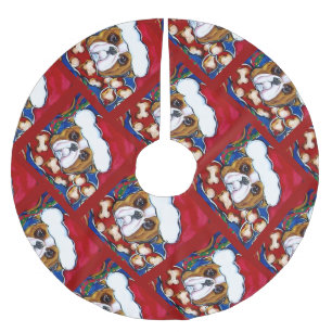 Holiday Bulldog Brushed Polyester Tree Skirt