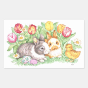 Holiday Bunnies Easter Sticker