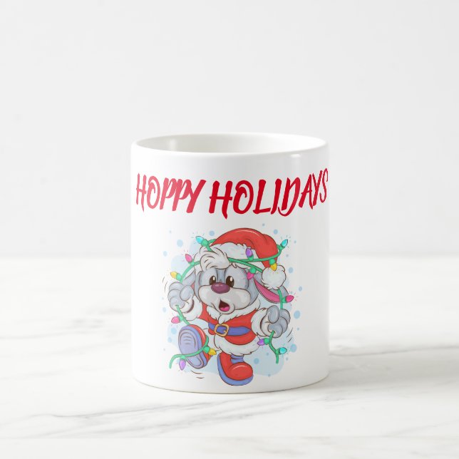 Holiday Bunny Christmas Coffee Mug (Center)