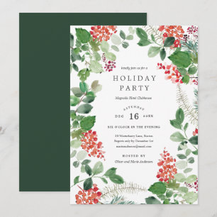 Holiday Bushes Party Invitation