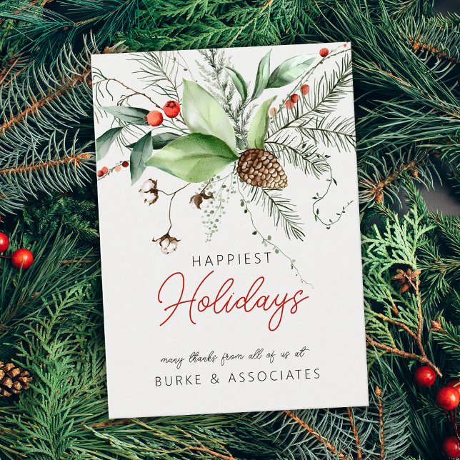 Holiday Business Greenery Personalised Card (Holiday Business Greenery Personalized Business Card)