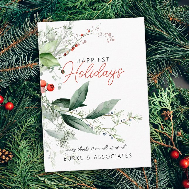 Holiday Business Greenery Personalised Card (Holiday Business Greenery Personalized Business Card)