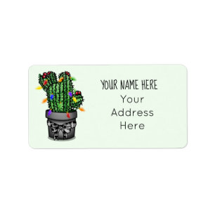 Holiday Cactus Address Label