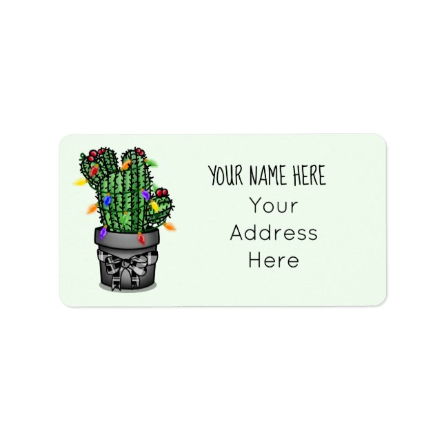 Holiday Cactus Address Label (Front)