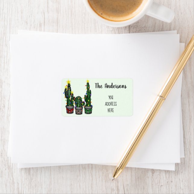 Holiday Cactus Tree Address Return Label (Insitu)