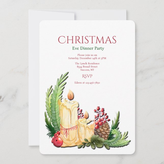 Holiday Candles Invitation (Front)