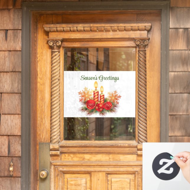 Holiday Candles Window Cling (Home Door)