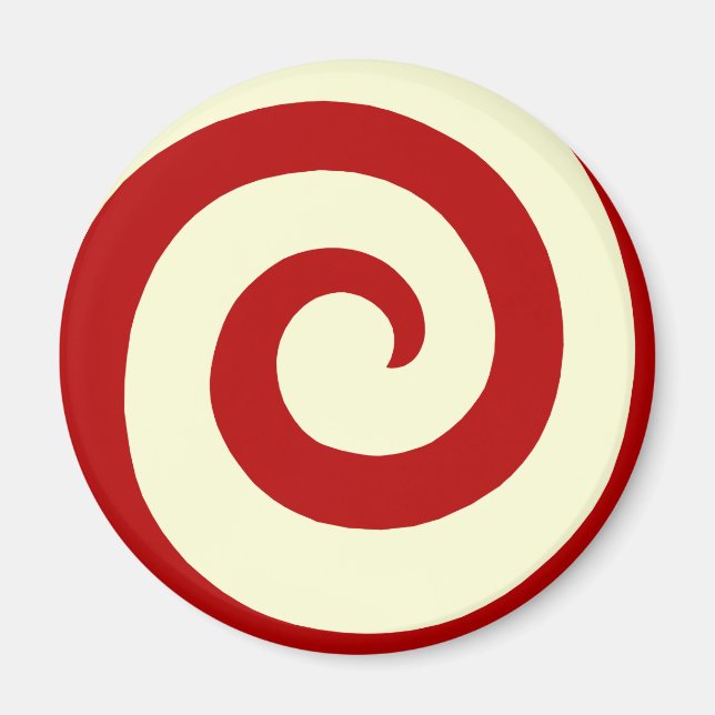 HOLIDAY CANDY CANE SWIRL ROUND MAGNET (Front)