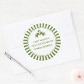 Holiday Canning Labels - Green Striped Holly (Envelope)