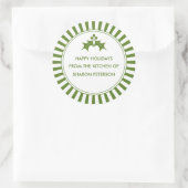 Holiday Canning Labels - Green Striped Holly (Bag)
