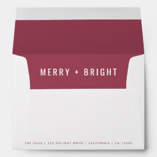 Holiday Card Envelope Rose Pink Christmas Mail