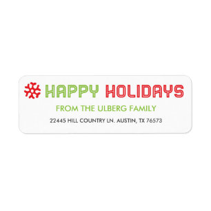 Holiday Card Return Address Labels