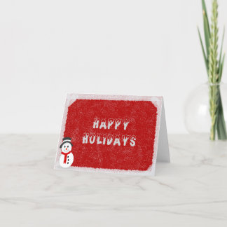 Holiday Card - Snowman Red