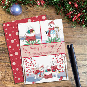 Holiday Card Template   Polar Bears and Berries