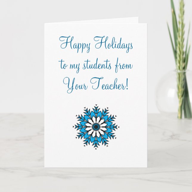 Holiday Card to Students from Teacher (Front)