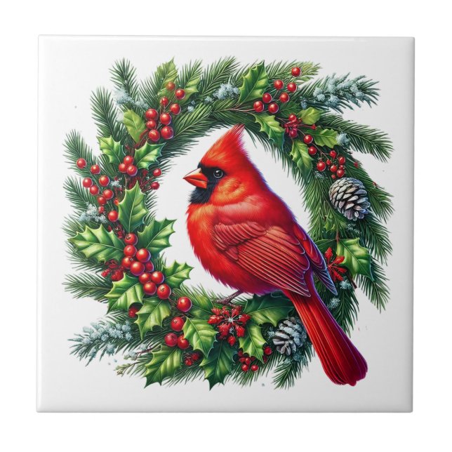 Holiday Cardinal Ceramic Tile (Front)