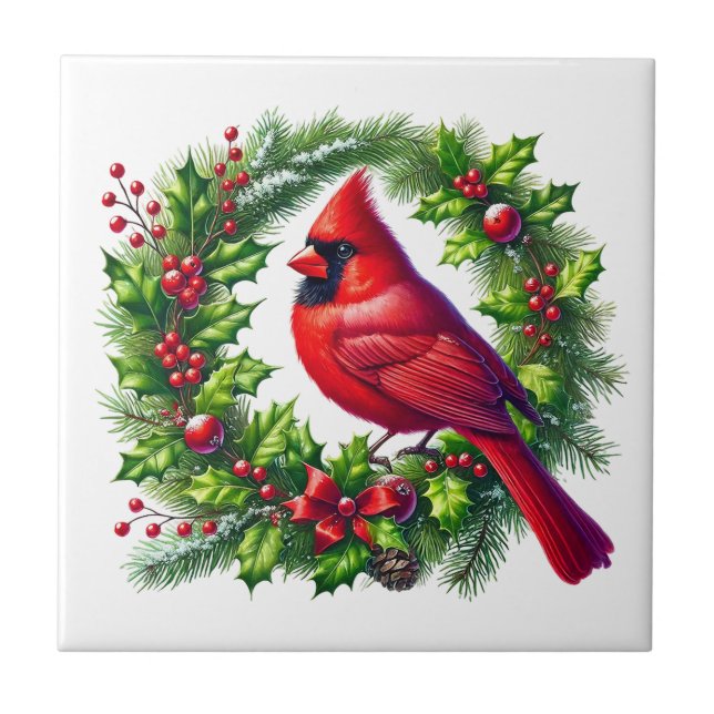 Holiday Cardinal Ceramic Tile (Front)