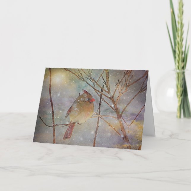 Holiday Cardinal Greeting Card (Front)
