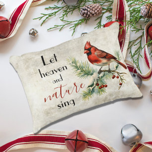 Holiday Cardinal Rustic Inspirational Christmas Decorative Cushion