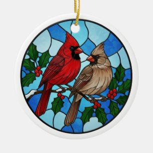 Holiday Cardinals Christmas Tree Ornament