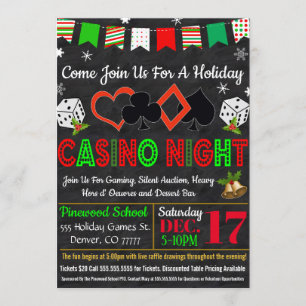 Holiday Casino Night Invitation