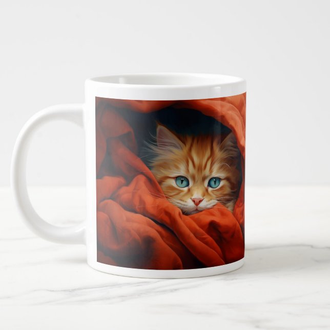 Holiday Cat Large Coffee Mug (Left)