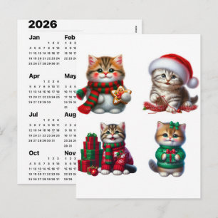 Holiday Cat Magic December Calendar 2026 Edition Postcard