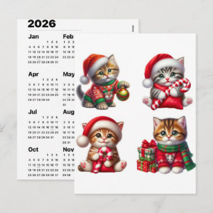 Holiday Cat Magic December Calendar 2026 Edition Postcard
