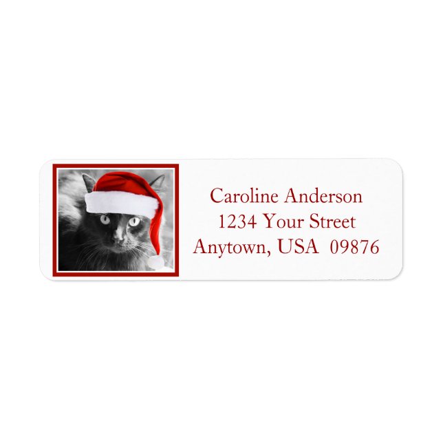Holiday Cat, Personalised Return Address Return Address Label (Front)