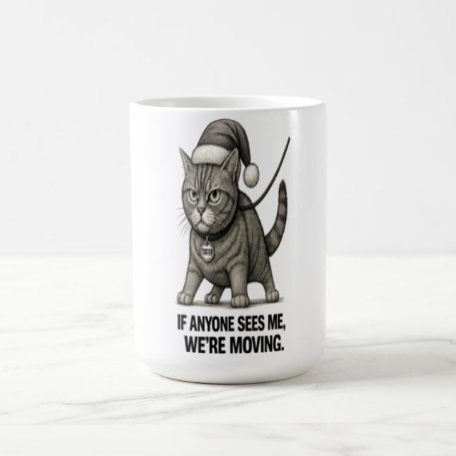 Holiday Cat “We’re Moving" Coffee Mug (Center)