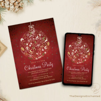 Holiday Celebration Christmas Party Invitation