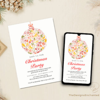 Holiday Celebration Christmas Party Invitation