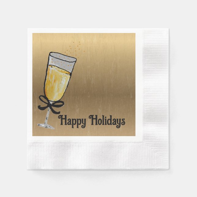 Holiday Celebration Gold Napkin (Front)
