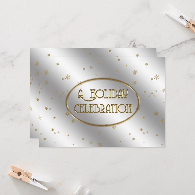 Holiday Celebration Invitation Card (Front/Back In Situ)