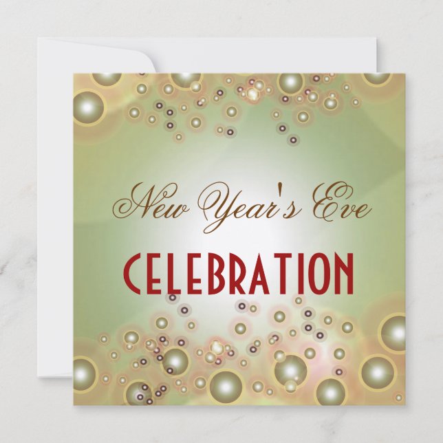 Holiday Celebration invitations, champagne bubbles Invitation (Front)