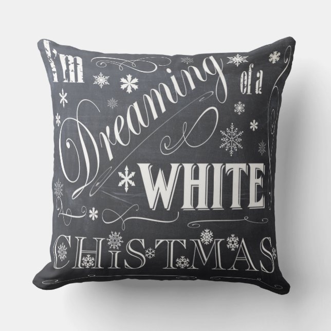 holiday  chalkboard  white Christmas Cushion (Front)