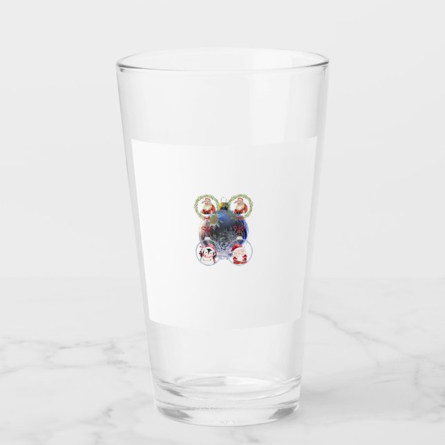 Holiday Characters on a Snowflake Ornament Glass (Front)
