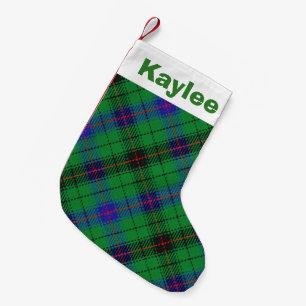 Holiday Charm Clan Davidson Tartan Small Christmas Stocking