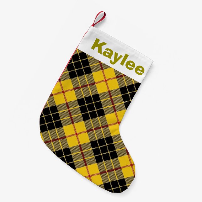 Holiday Charm Clan MacLeod of Lewis Tartan Small Christmas Stocking (Front (Hanging))